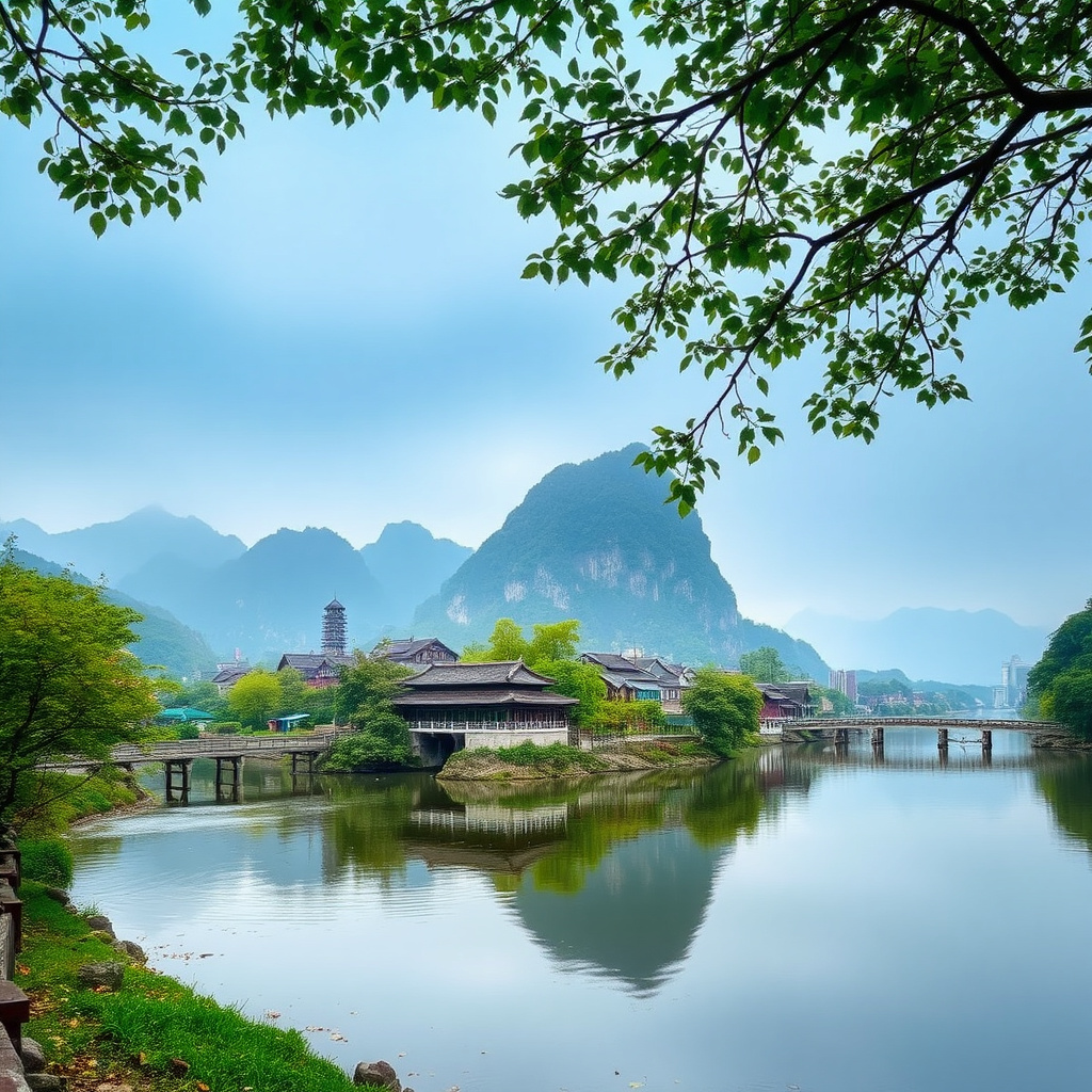 Beautiful landscape of Qingjiang Gallery, Yichang